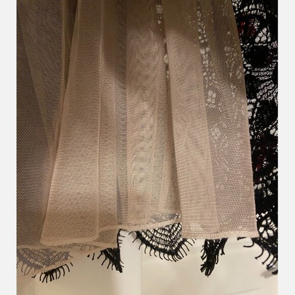 BNWOT The Kooples Floral Black Lace Tulle Mini Skirt, Size FR 1 (S) - Picture 7 of 8